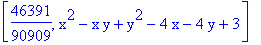 [46391/90909, x^2-x*y+y^2-4*x-4*y+3]